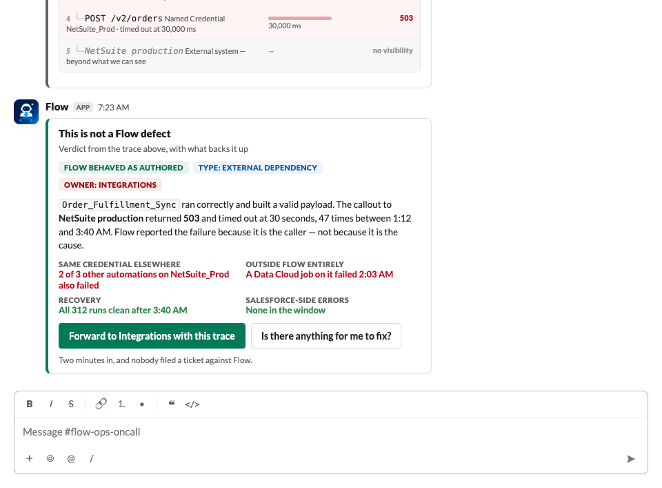 Slack: the verdict — this is not a Flow defect